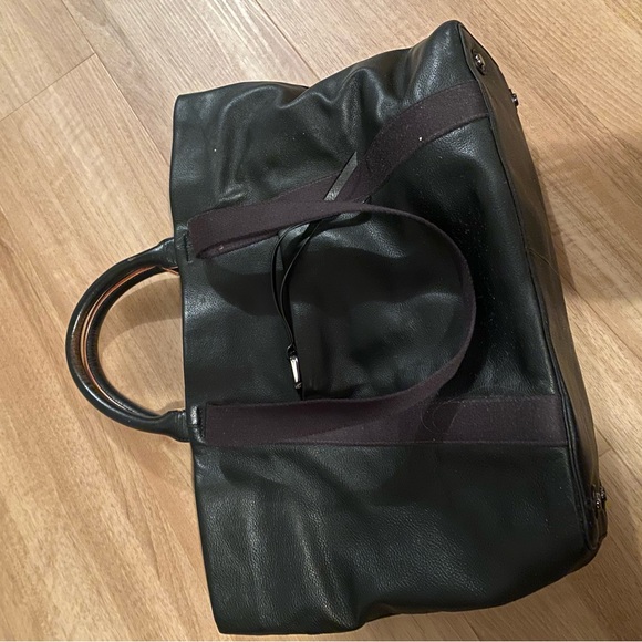 Black leather satchel with shoulder strap - Picture 5 of 5